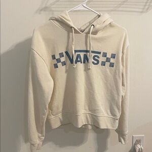 Vans Off-White Hoodie with Blue Logo